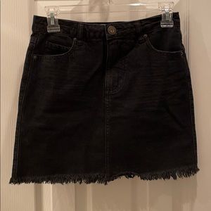 Black denim skirt